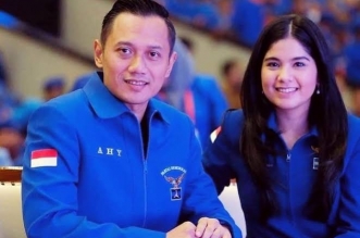 Ketum Partai Demokrat, Agus Harimurti Yudhoyono dan Istri Annisa Pohan.